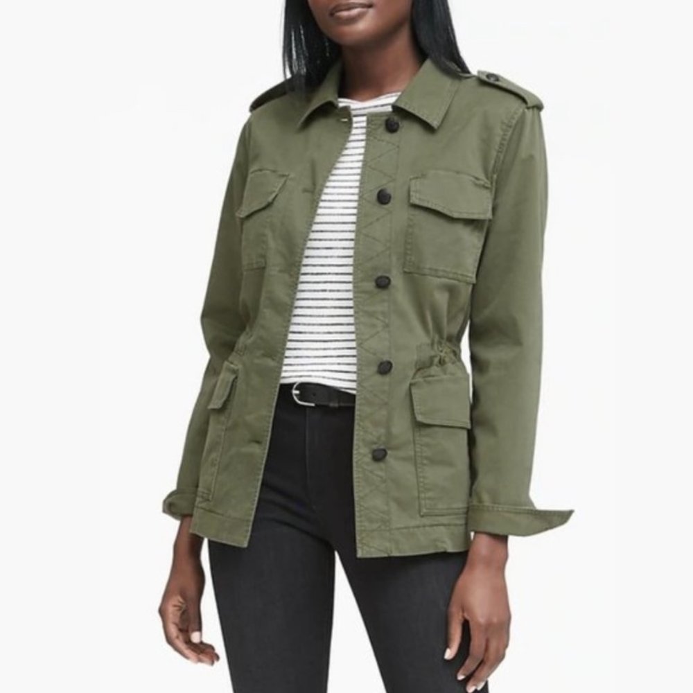 Banana Republic army green military utility women's jacket size XS